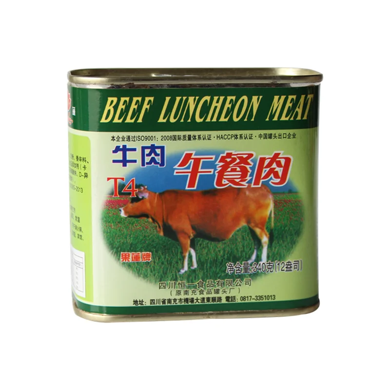 Manufacturer well made canned food 340g canned beef luncheon meat