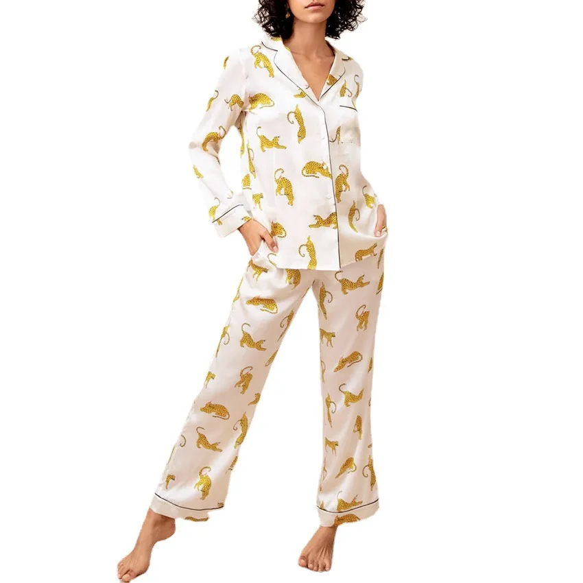 Pijamas para Mujer Conjunto Pijamas Botón Pigiama Donna Pjs