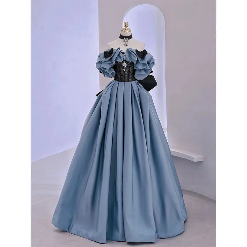 chinese dress ladies Kids Ariel Dress Ruffled Ball Gown Mermaid Costume Princess Blue Dress –  Sun Baby
