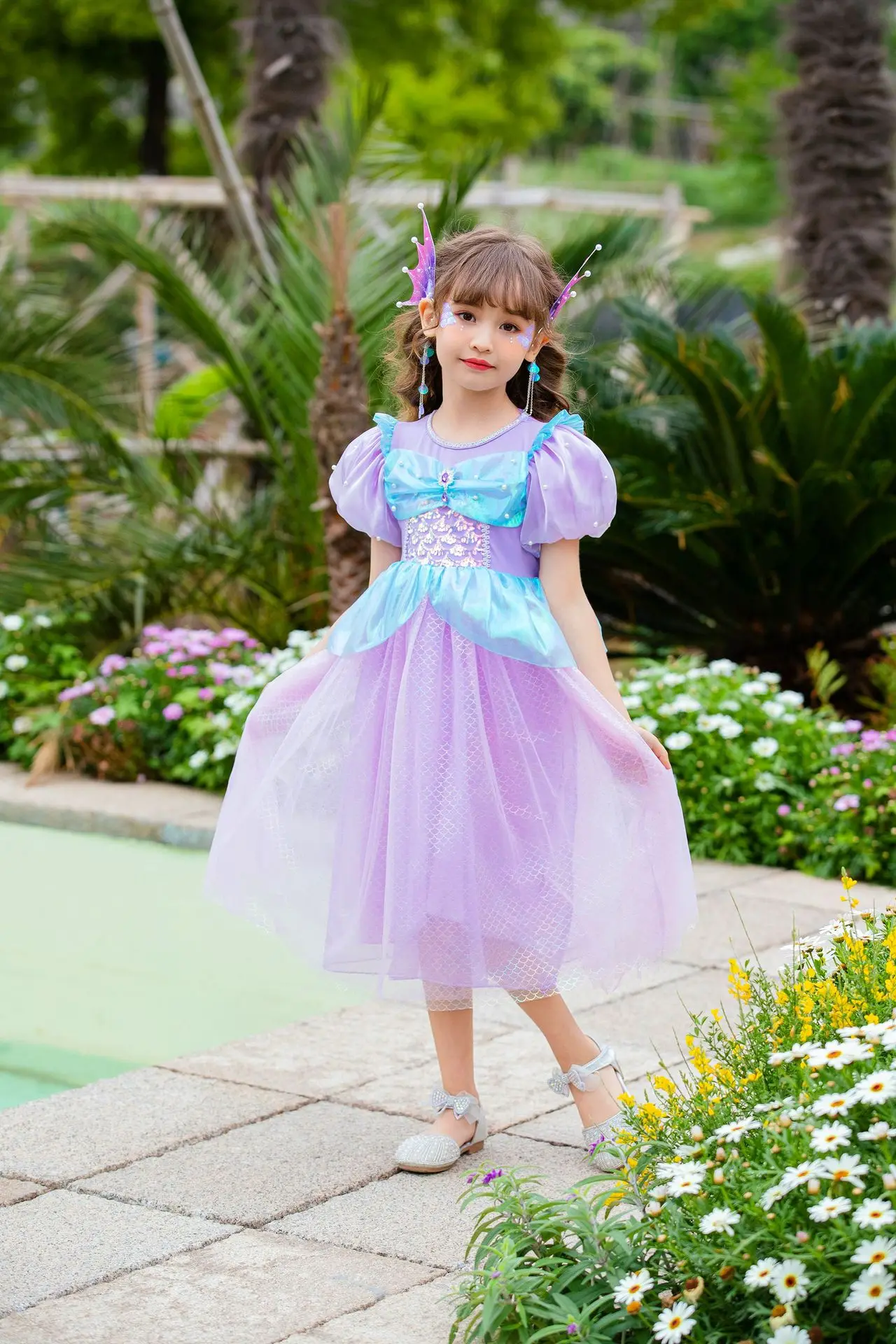 strapless open back dress Princess Ariel Park Inspired Brocade Satin Little Mermaid Cosplay Costume with Boning / Combination Lace Tie main image 0