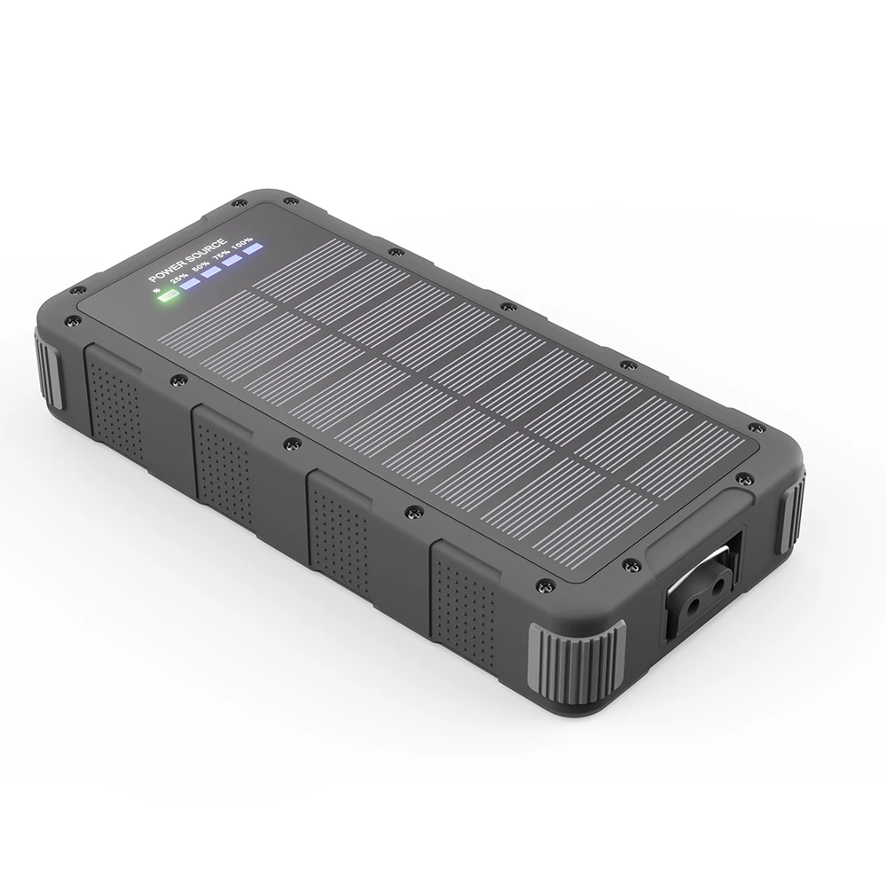 Factory Wholesale 22.5W Solar Power Bank 20000mAh, Built-in LED Light, Dual USB-A+C Output Ports, IP67 Waterproof SP6720