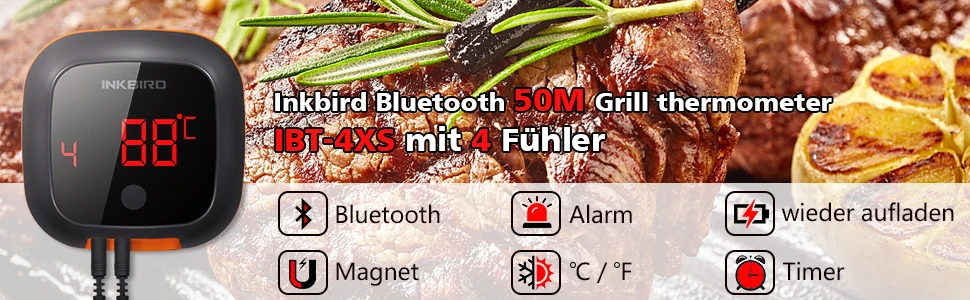 Wireless Grill Thermometer IBT-4XS and Instant BBQ Thermometer IHT-1P