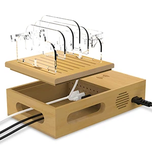 
 Улучшенная настольная Беспроводная зарядная док-станция из бамбука с USB-портом, многофункциональное зарядное устройство для сотового телефона/планшета android/нескольких устройств  