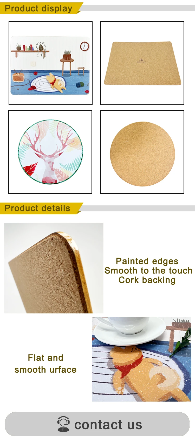 Wholesale Hardboard Cork Backed Mdf Blank Sublimation Placemats Buy