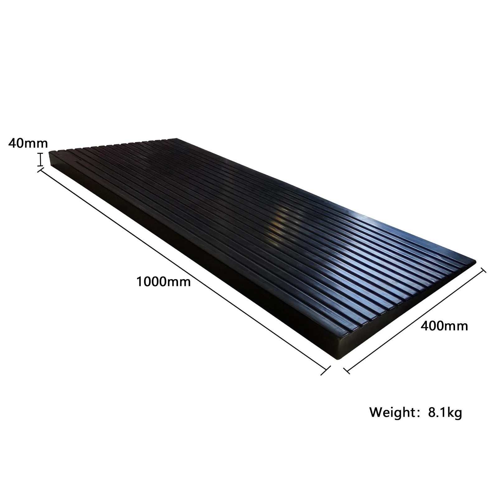 40mm Height Solid Straight Rubber Speed Bump Doorway Wheelchair Threshold Door Ramp manufacture