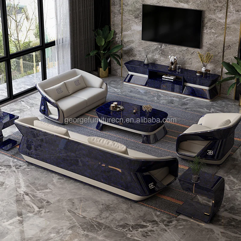 Italian Genuine Leather Modern Furniture Sofa Set Luxury Sectional