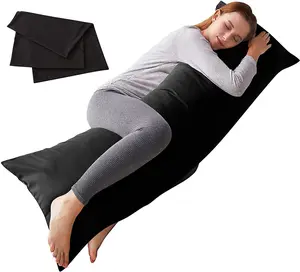 100% Microfiber Breathable Full Body Pillow with Pillowcase Soft Long Bed Pillow for Adults