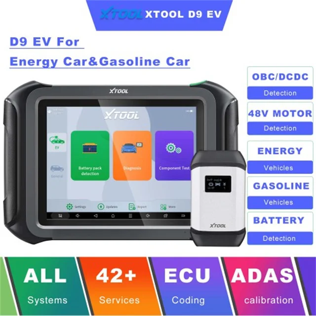 Ev Scanner D9ev XTOOL D9EV D9 EV Car Diagnostic Tools for Tesla / BYD Energy Vehicles Detection Active Test, Topology Mapping