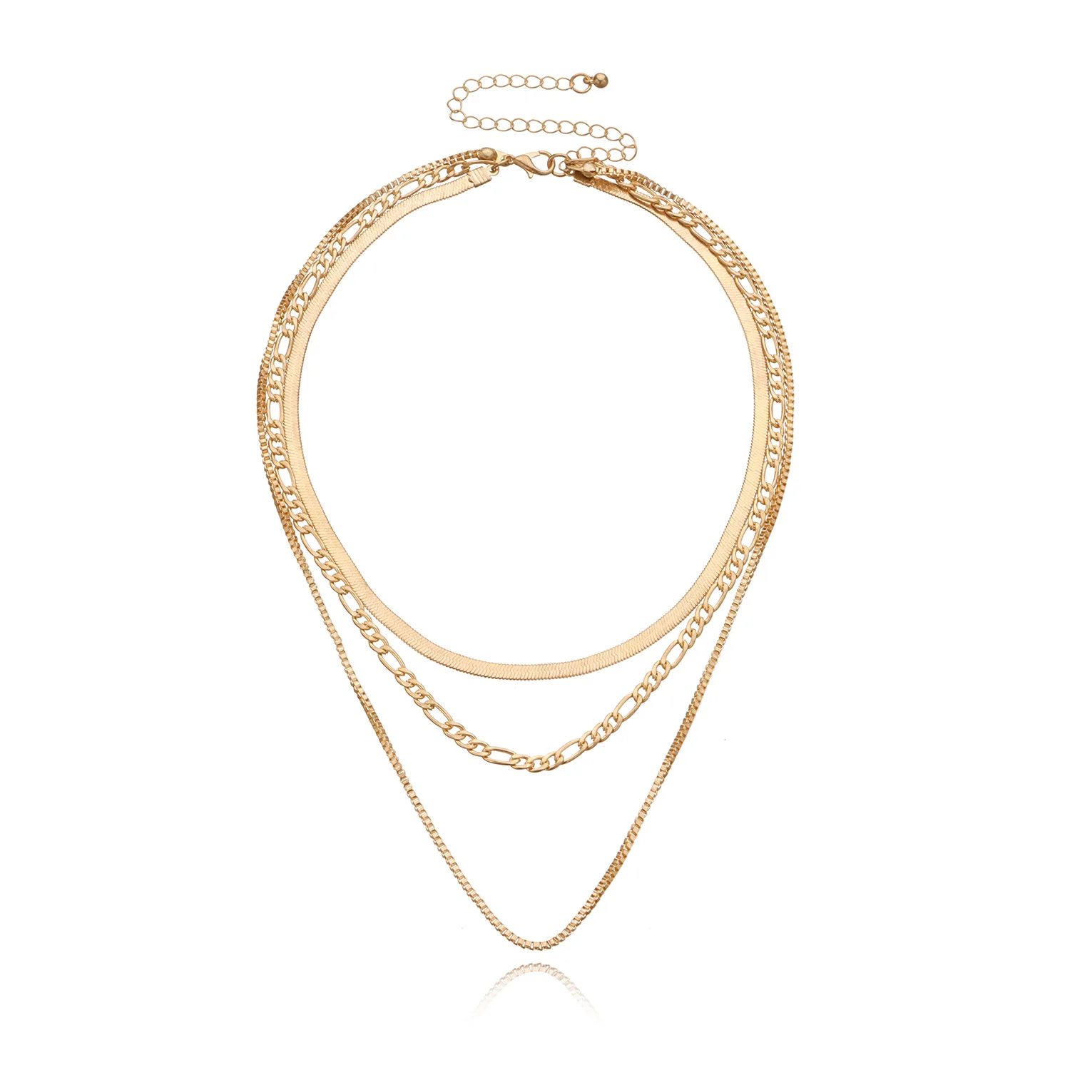 Get Gold Multi Layer Chain Necklace at ₹ 599