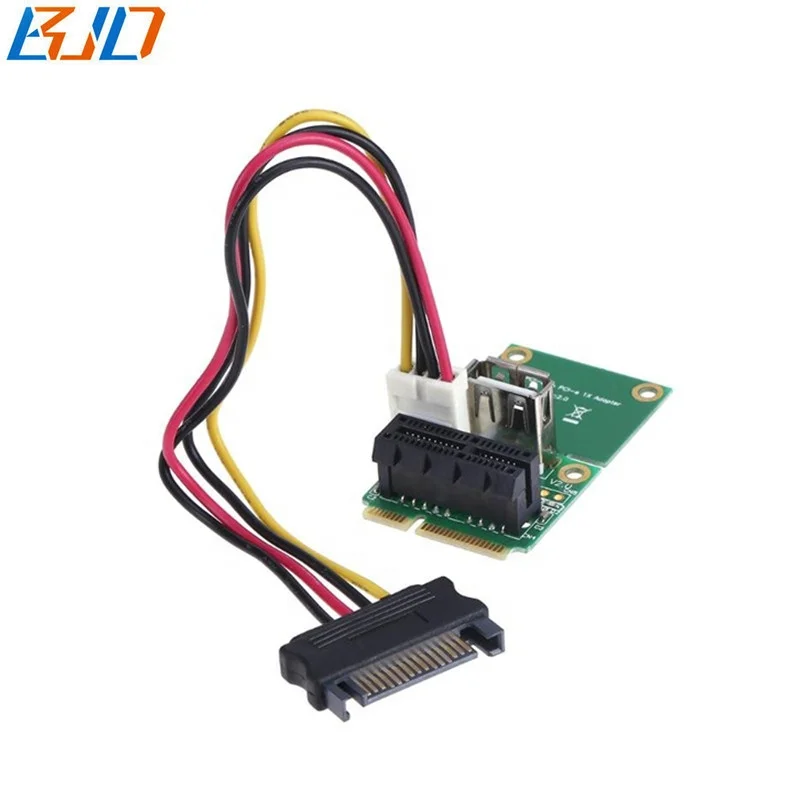 Adattatore per riser extender mini da PCI-E a PCI Express16x con cavo di alimentazione SATA per l'estrazione di schede video, 4 condensatori a stato solido Interfaccia a 6 pin compatibile con tutti