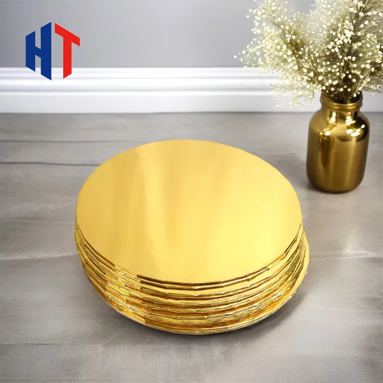 Reusable round Cake Board in 4 6 8 10 12 Inches Golden Cake Base Corrugated Paper for Cake Available in Stock