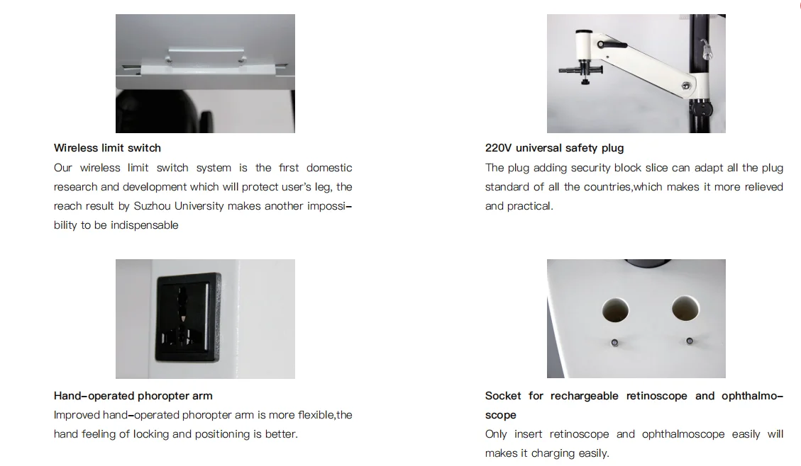 2024 Three Equipment Ophthalmic Chair Unit ODM Hot Sale Ophthalmic Exam Chair Stand Auto Refractor Keratometer Slit Lamp Table