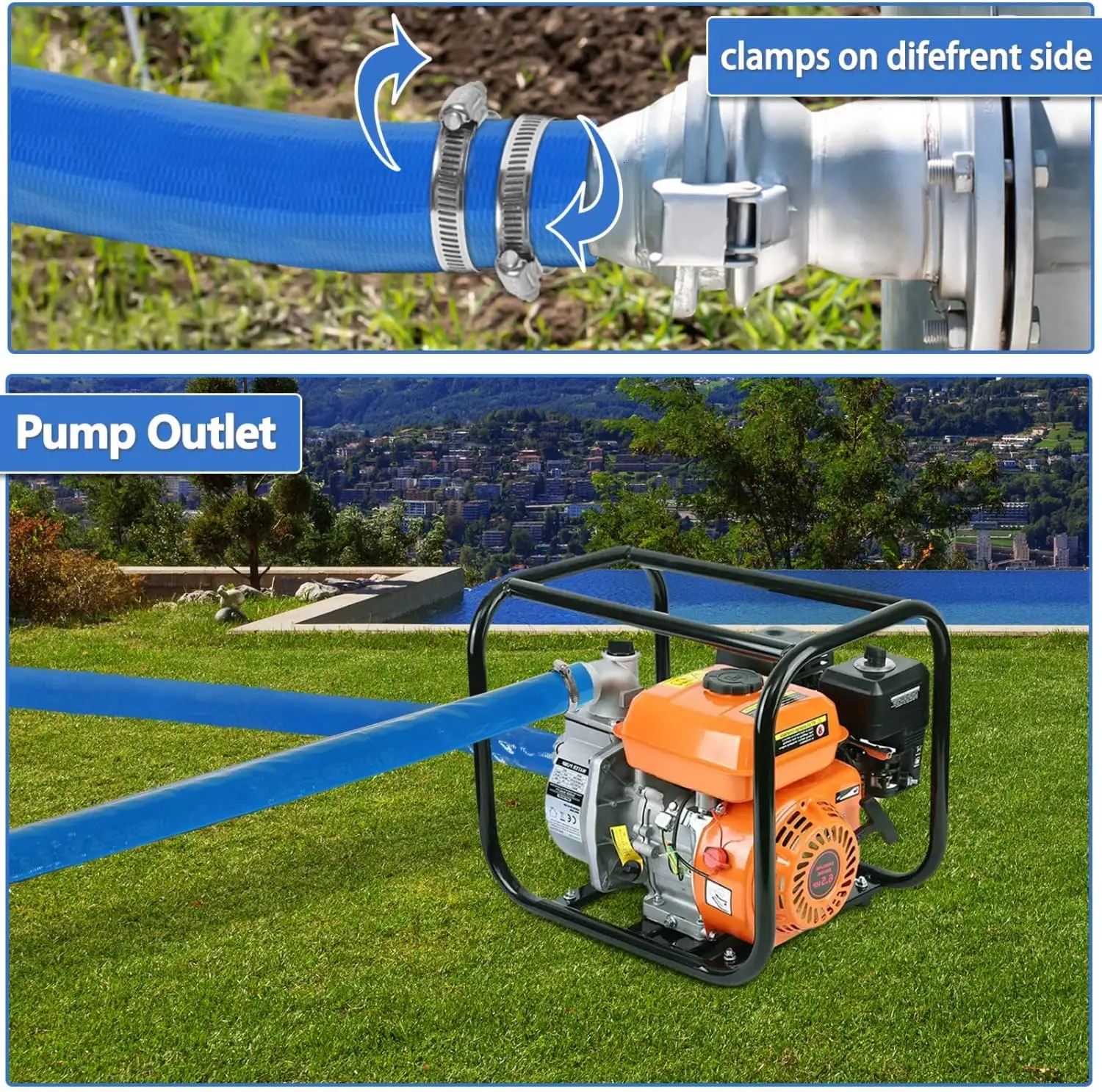 Economy Pvc Blue Pool Backwash Hose For Aboveground And Inground