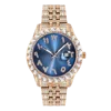 Pink with blue dial