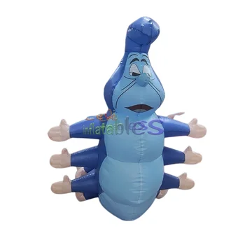 3m High Quality Blue Caterpillar Inflatable Cartoon for Fair Decoration Event Mall Display Inflatable Caterpillar Cartoon