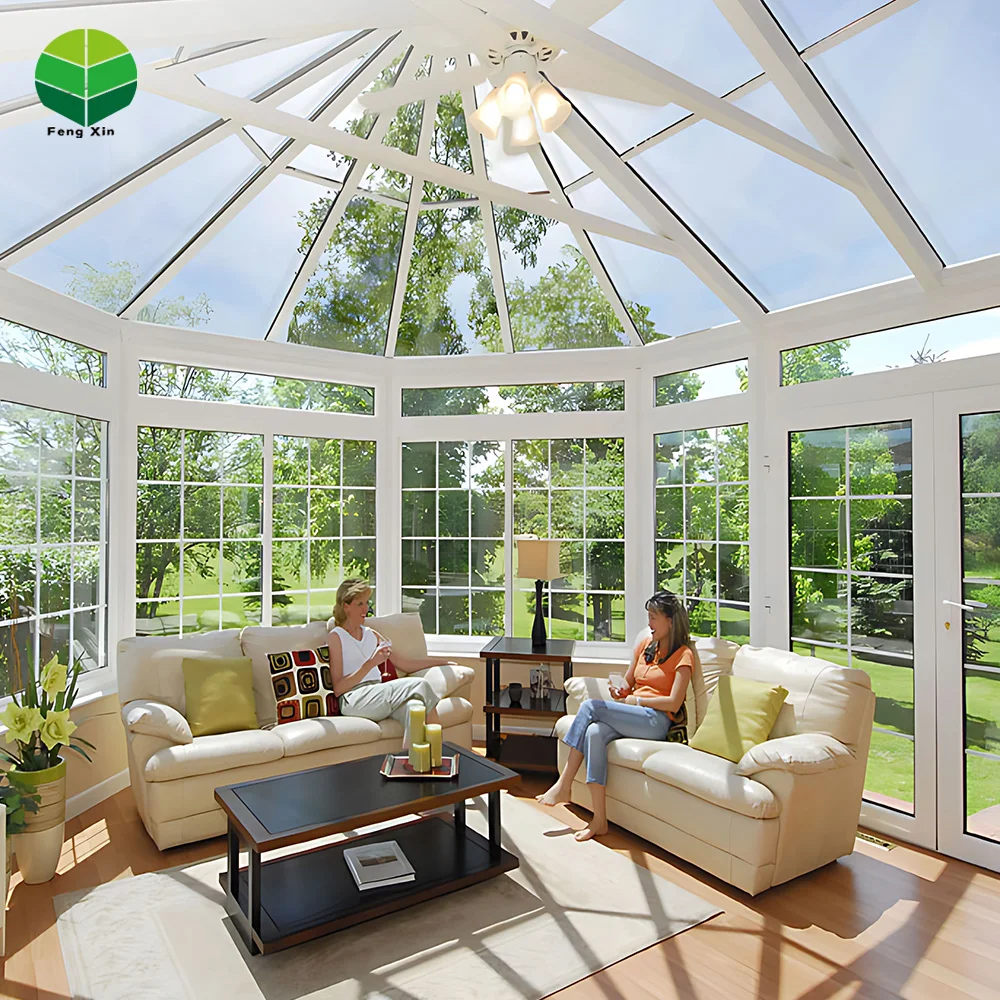 Free Standing Sunroom Outdoor Patio Aluminium Frame Glass House 4 Season Sunroom Roof Conservatory Sunroom