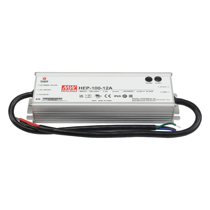 Wholesale Mean Well Switching Power Supply HEP-100-12 A 100W 12A 8A AC to  DC waterproof for Harsh enviroment From