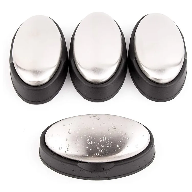 Factory Supply Wholesale Soap Magic Stainless Steel Oval Soap Odor Remover Metal Bar Soap With Black Box