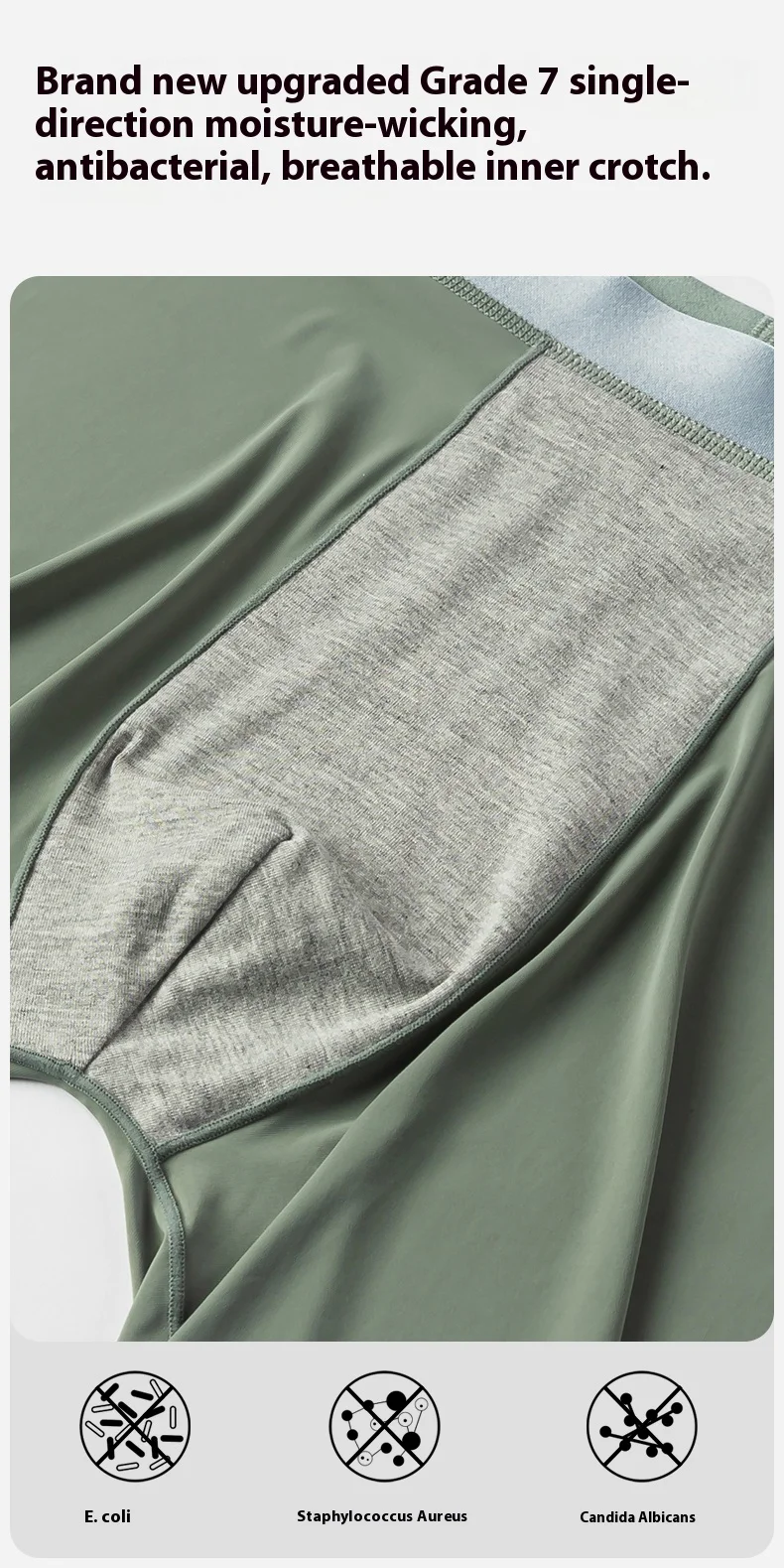 Wholesale Hot Sale Breath Freely  Men's Ice Silk Long Leg  Antibacterial Underwear  Custom OEM Supplier