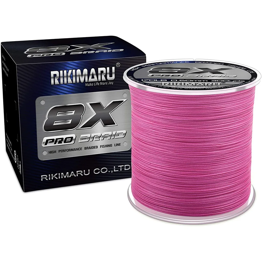 Reaction Tackle Braided Fishing Line Pink 65LB 1000yd