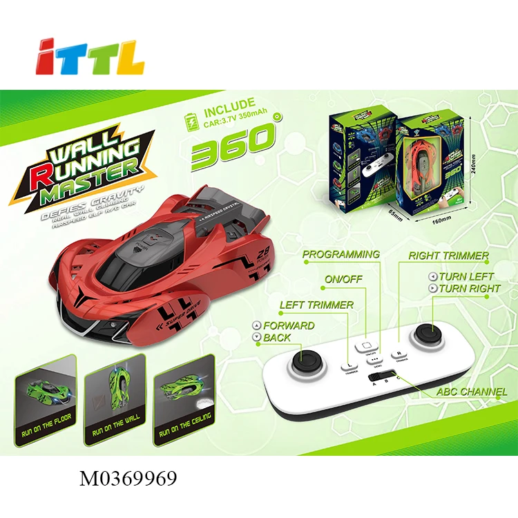 ITTL High Quality Speed Infrared Laser Tracking Real 2.4g Rc Wall Climbing Car Toy