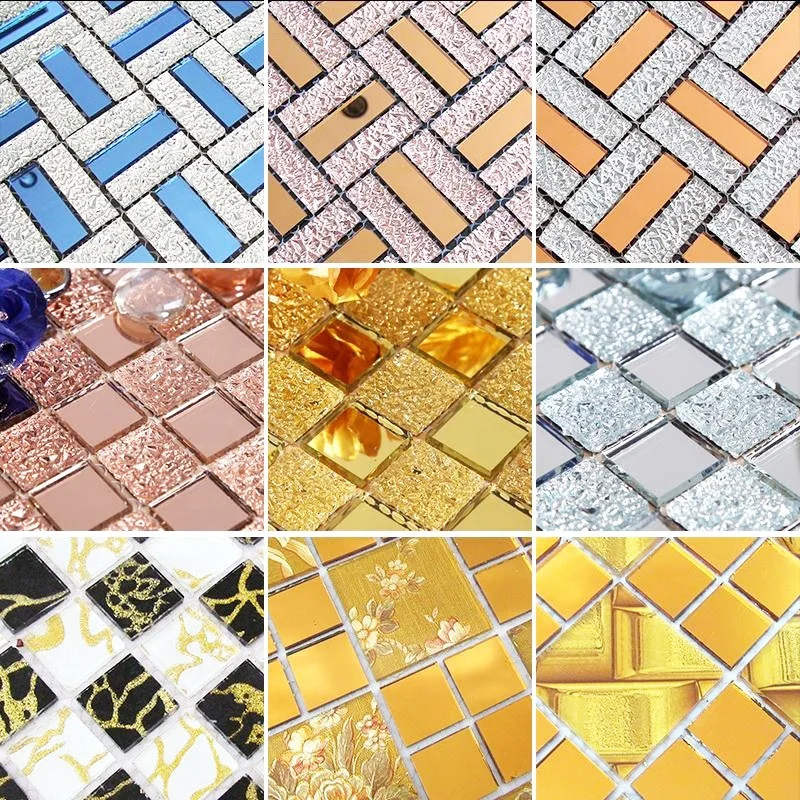 Popular Art Deco Design Decorative Glass Mosaic Mirror Square Shape Easy Installation