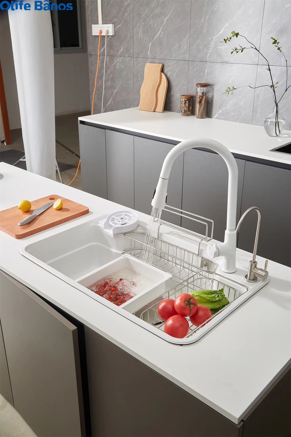 Hot White 304 stainless steel thickening kitchen sink modern multifunctional sink kitchen new design high-capacity kitchen sink factory