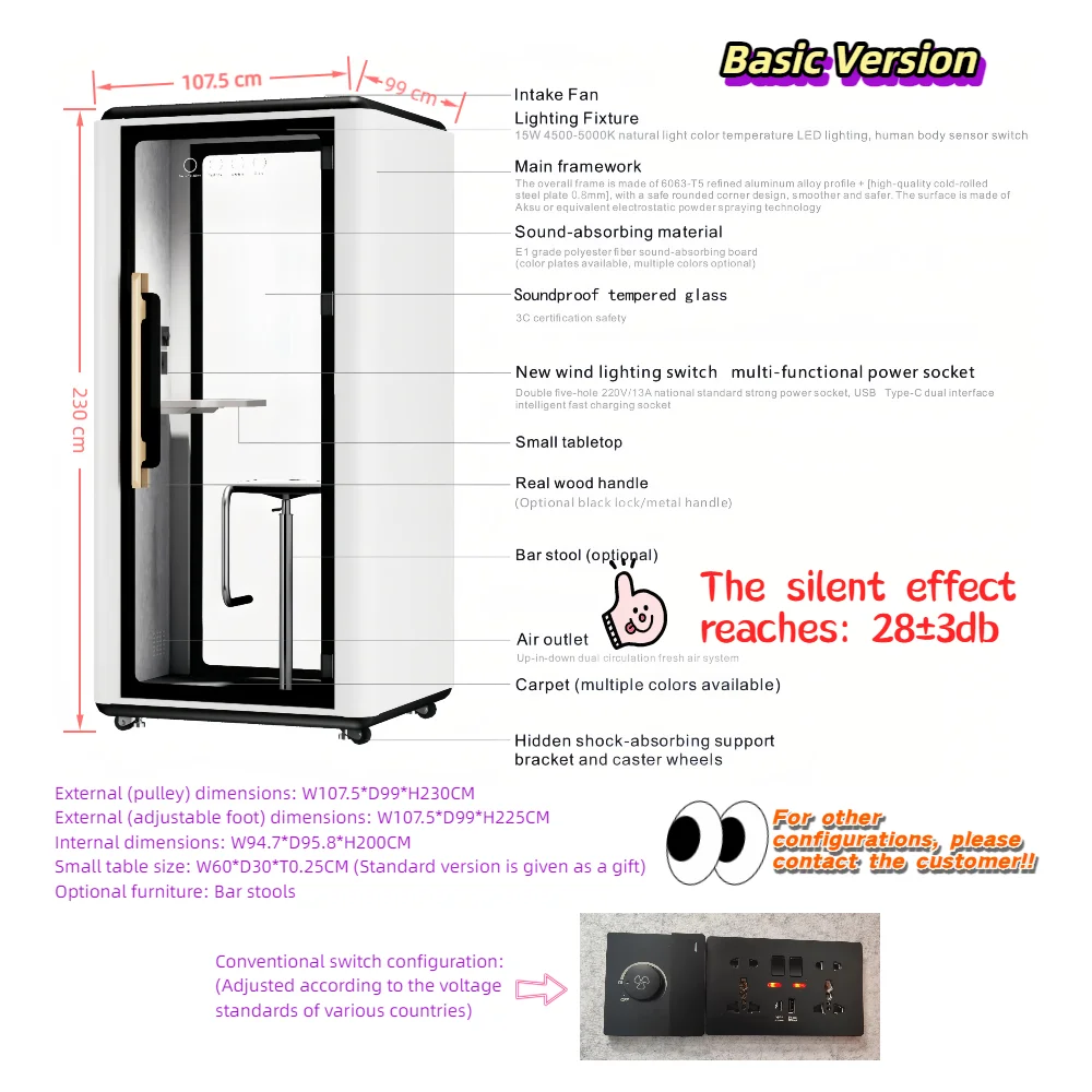 Modern Acoustic Prefab Office Pods Fresh Air System Multi-Person Movable Soundproof Booth Integrated Socket Outdoor Hotels factory