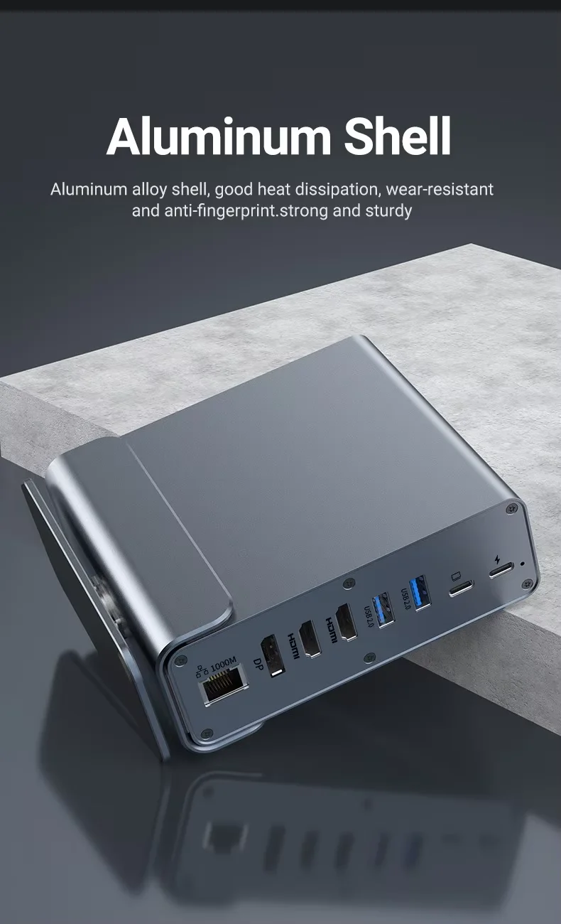 MST Triple Display USB C Hub Dual HD 4K DP Hub Usb C 10Gbps 16 in 1 Laptop Type C Docking Station