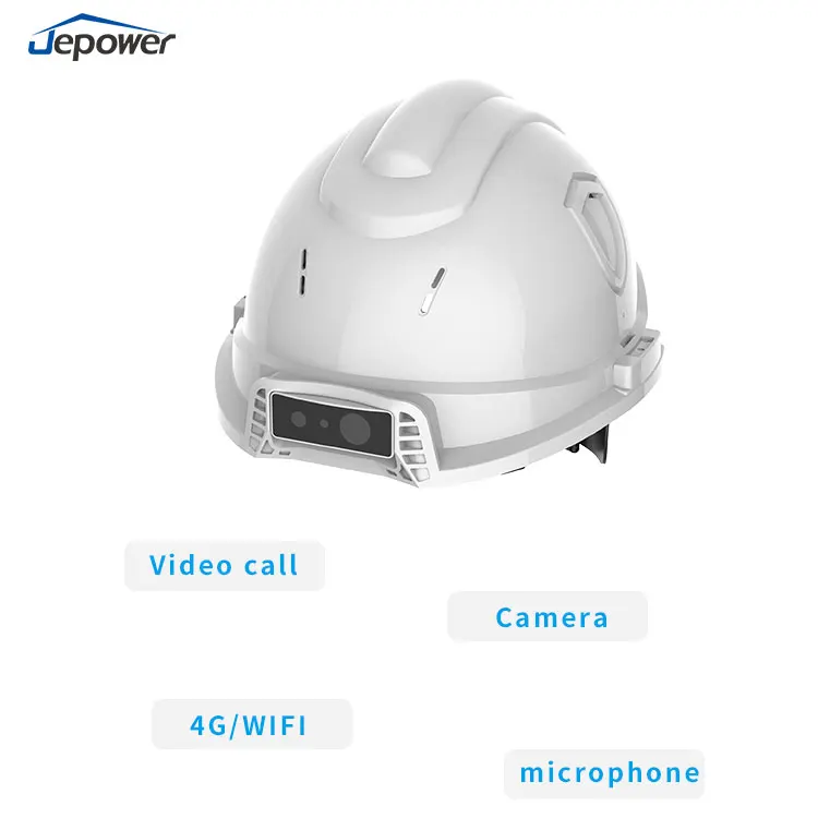 Building Smart Hard Hat Support Wifi/4G/3G Built in 32G Smart Safety Hats Intelligent Hard Hat With Camera and Led White Light