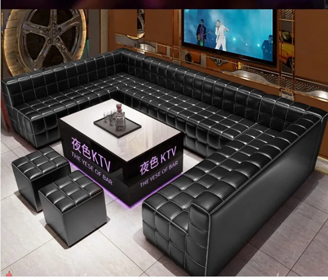 KTV Discobar Sofa Stool and Counter Furniture Club Long Sofa Set