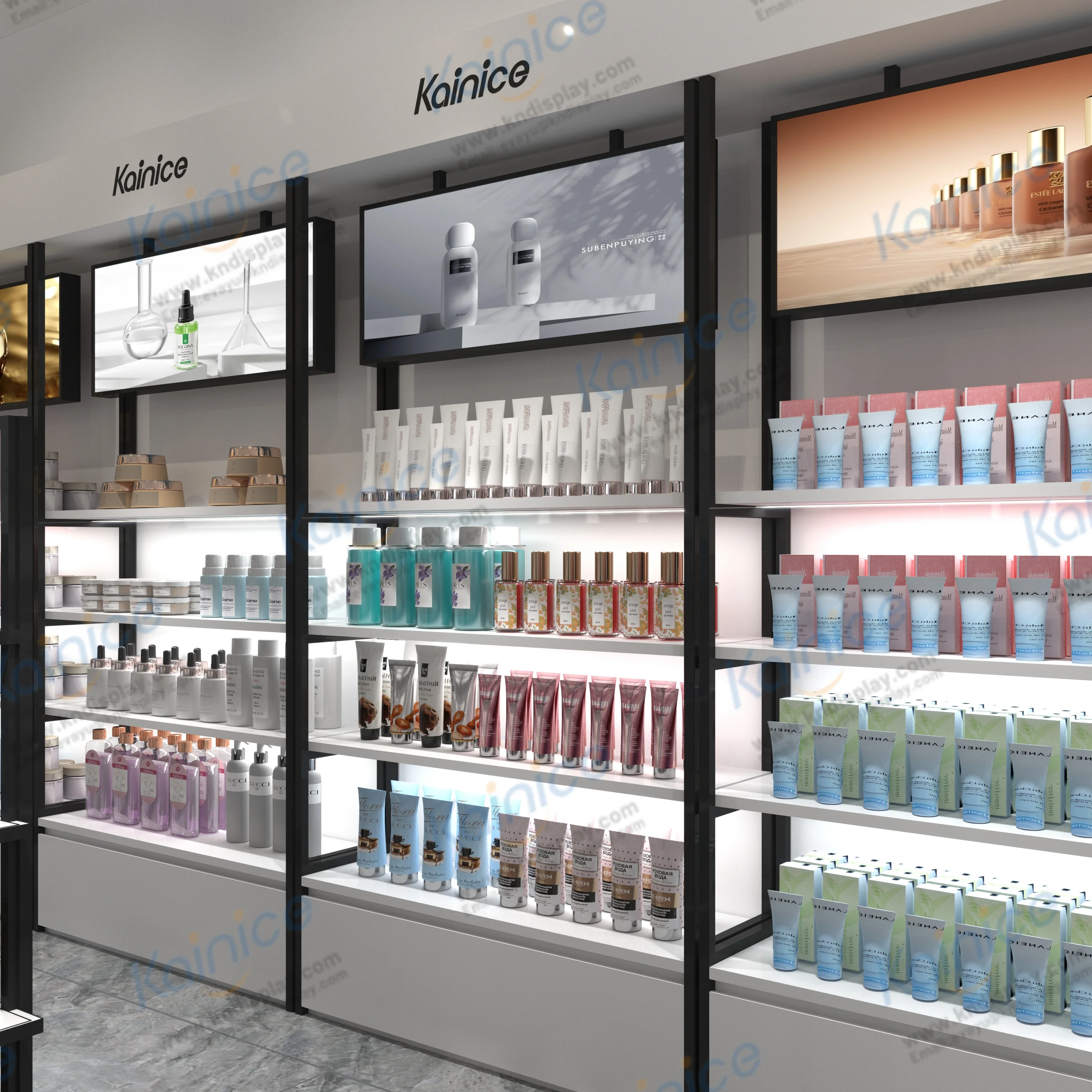 Kainice Custom Size Brands Eyelash Cosmetic Display Case Showcase Acrylic Make Up