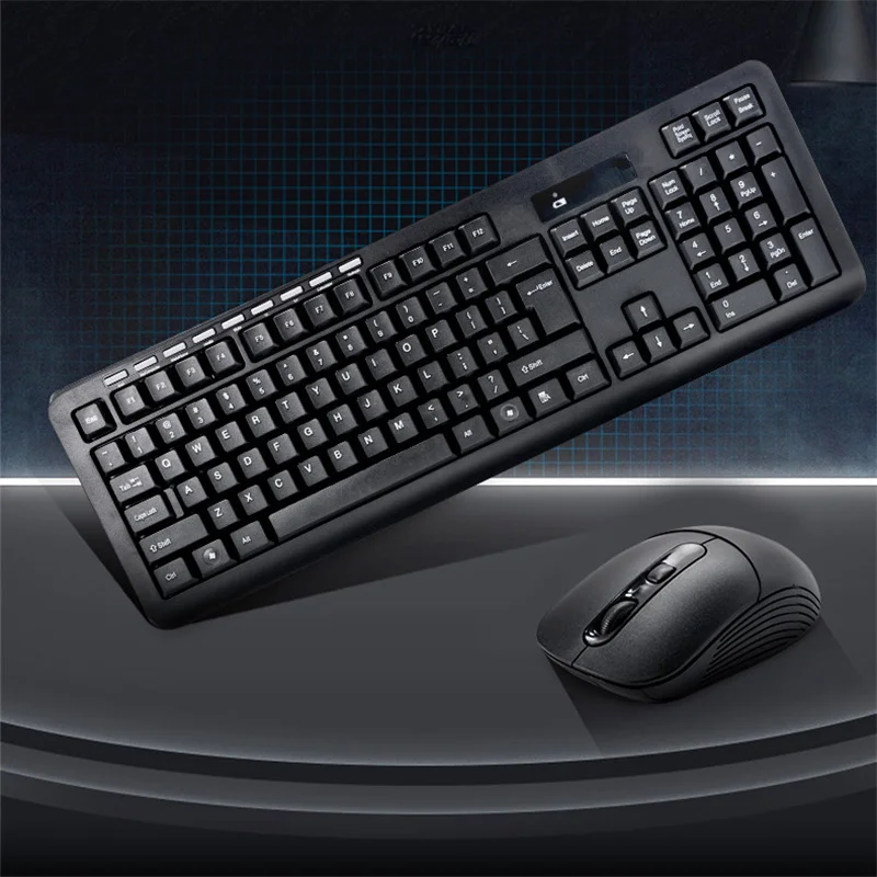 HK6800 портативный плоский бесшумный эргономичный полноразмерный 104 клавиш 2,4 ГГц USB беспроводной ПК клавиатура и мышь Combo