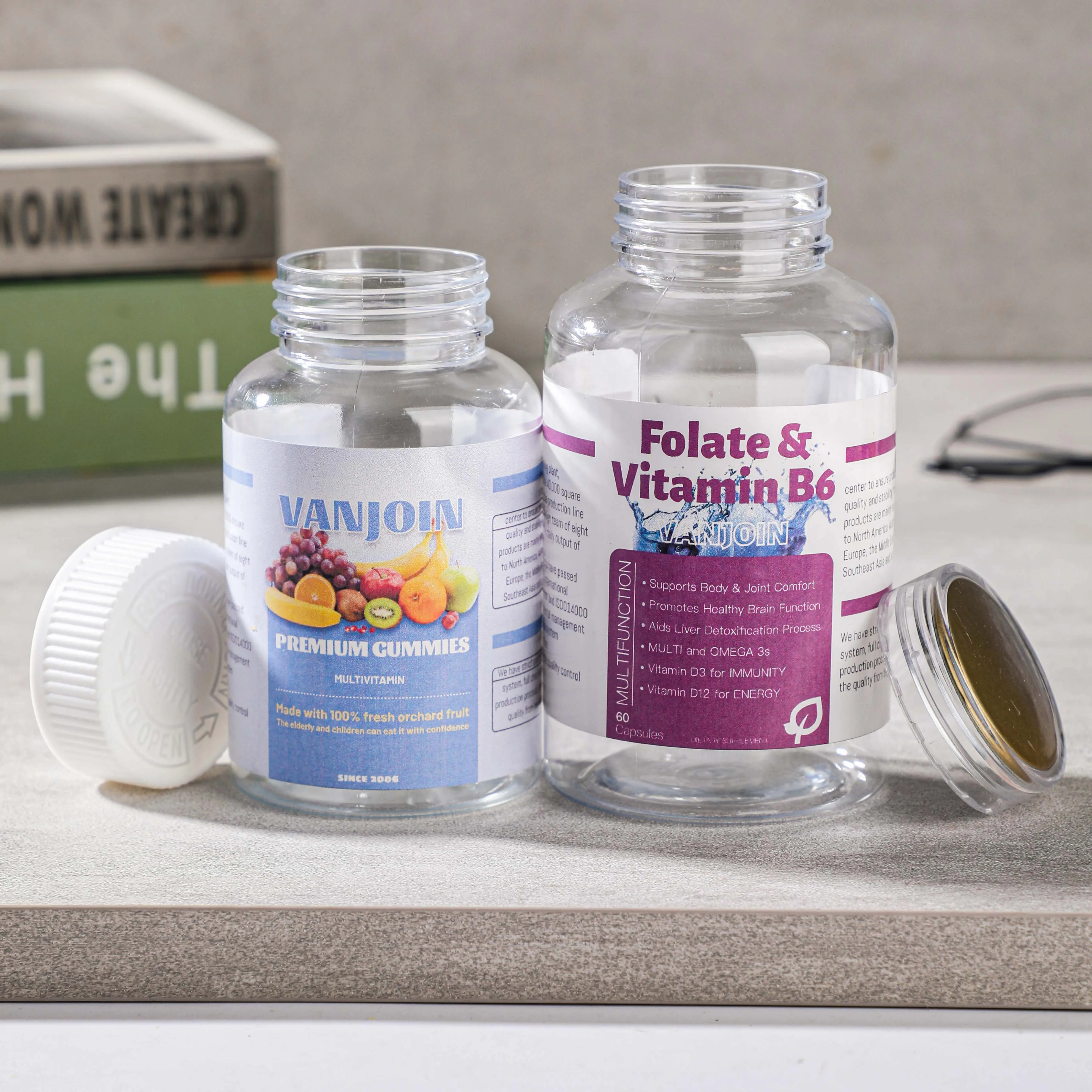 Customized Label Empty Plastic Packaging Storage Container Pill Vitamin Bottle Medicine Bottle Pill Bottle With CRC Cap