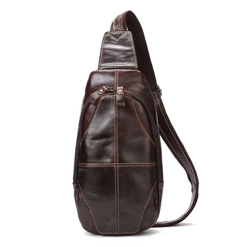 Men's Chest Bags Genuine Leather Shoulder Bag Men Casual Mens