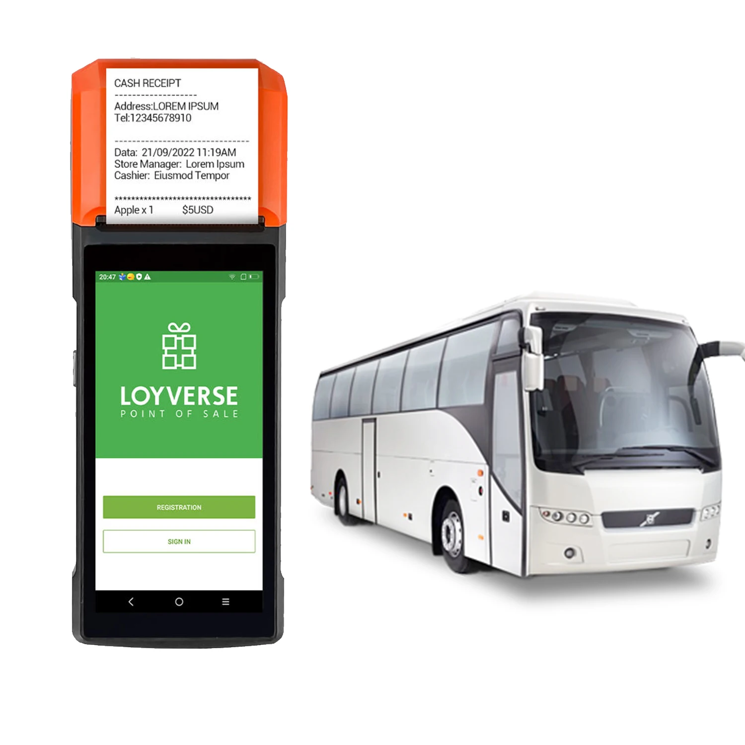 Android 14 WiFi School Bus Ticketing Device Price Recharge NFC Card Payment Solution Handheld Smart POS Terminal R330 Plus