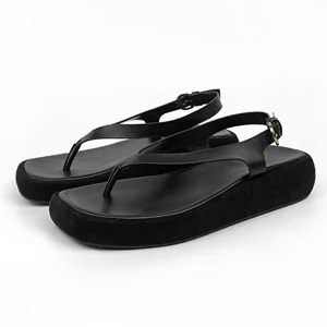 Customized Exquisite Fashion Retro Roman Style Clamping Sandals Metal Button Sandals