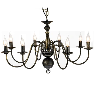 Hot Sale 8 Lights Antique Black Iron Decorative Chandelier