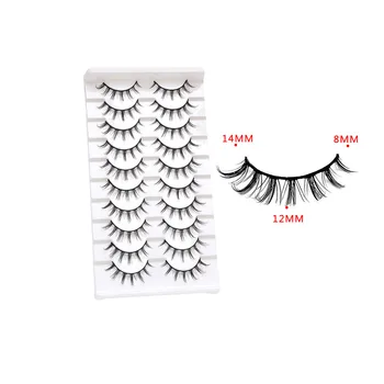 2023 New faux chemical fiber superfine invisible band lashes wholesale 3d human hair natural eyelash human hair lashes