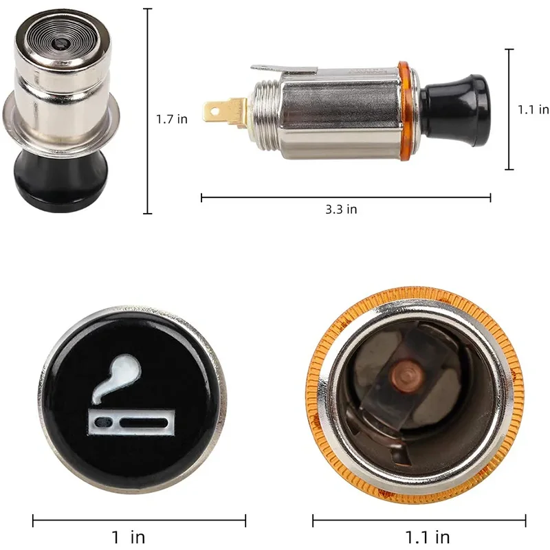 Accendisigari automatico DC 12V con pulsante di espulsione accessorio di ricambio per accendisigari pulsante per la maggior parte dei veicoli automobilistici