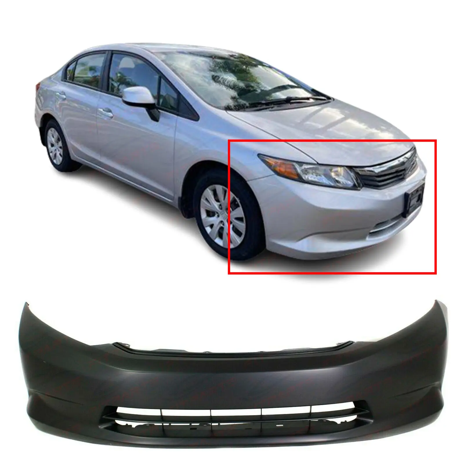 Nuevo precio al por mayor de alta calidad, piezas de automóvil, cubierta de parachoques delantero, fascia para honda civic sedan 2012