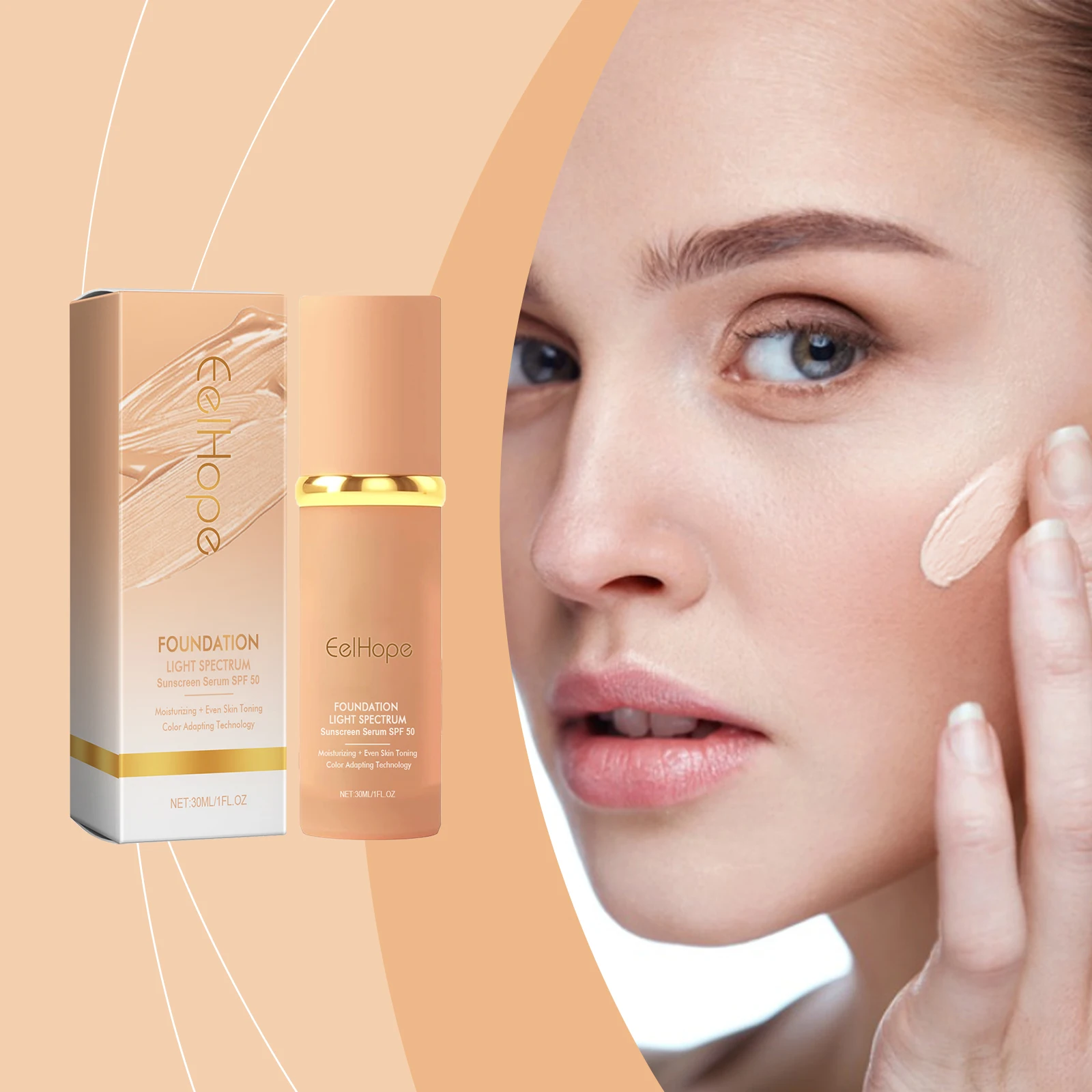 EELHOPE Organic Foundation Coverage Color Changing Foundation Mild Formula Facial Makeup Foundation Cream