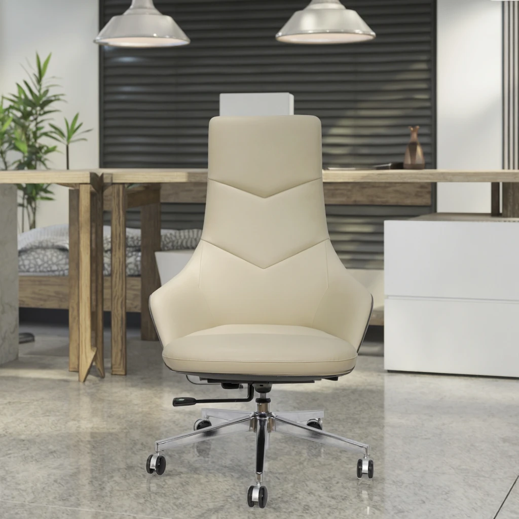 Economy Class Basic Leather Modern Ergonomic Adjustable Height Office Chair 2