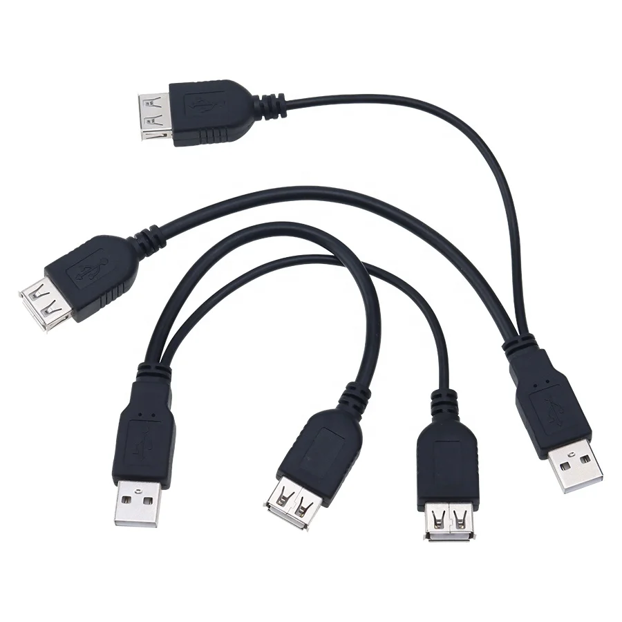Cavo Young21 USB 2.0 Da Maschio A Doppia Femmina - Hub Y Splitter Per Alimentazione E Dati - Colore Nero - 3