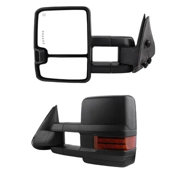 Mirror Turn Signal Power Adjustable Glass Tow Mirrors for Chevy Silverado 2003-2006 GMC Sierra Towing Mirrors Extending/Folding