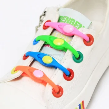 12pcs Silicone Shoelaces Round Elastic Shoe Laces No Tie Shoelace