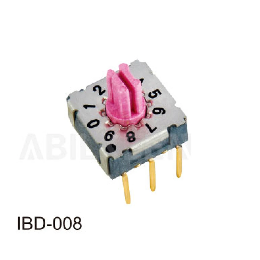 7.4x7.4mm Plug-in Type 6-pin 10-position Rotary Coding Switch Logic ...
