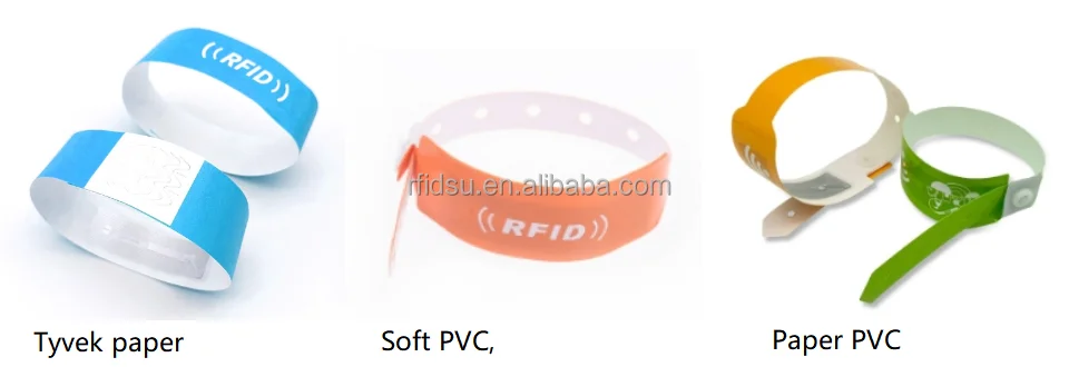 Soft NFC RFID PVC Wristband Waterproof 13.56mhz Disposable For Waterpark