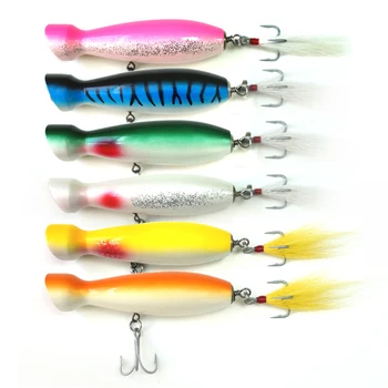 5.5' Fishing Wood Bottle Style Popper Lure Artificial Bait Wooden Baitsocean Tackle for Striped Bass Tuna Fishing – Popper – view 2