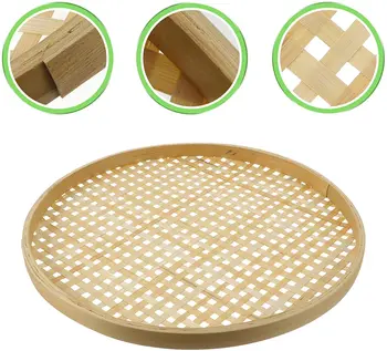 TOPPERFUN Bambuskorb Mit Deckel - Geflochtener Aufbewahrungskorb Für Lebensmittel, 28x28x20 Cm